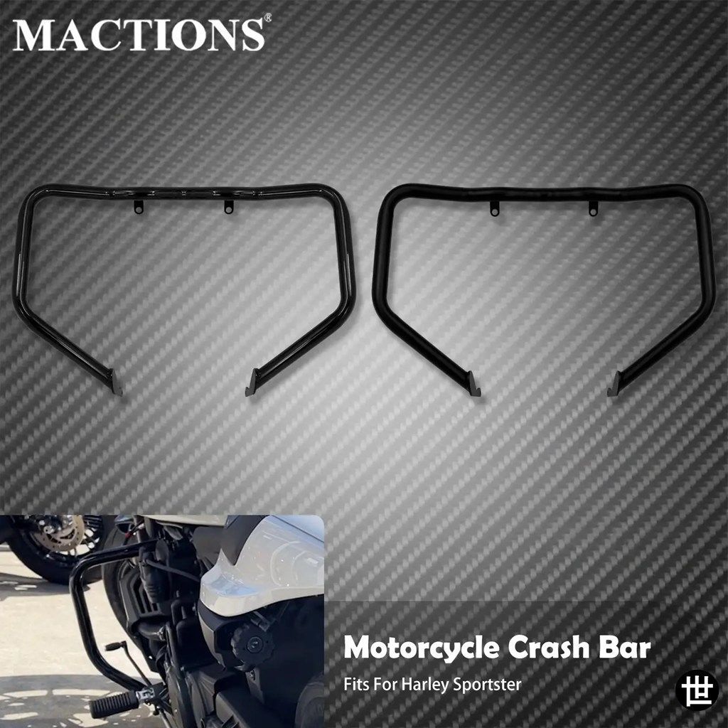 オートバイフロントエンジンガードメタルクラッシュバーブラックプロテクターバンパーハーレースポーツスターS RH1250S 2021-2022用