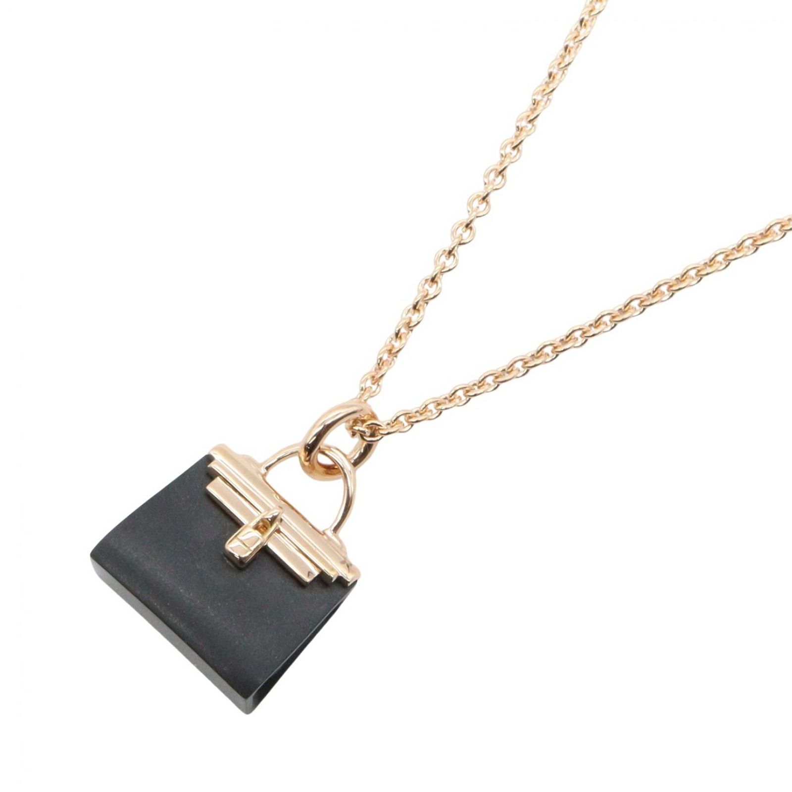 HERMES エルメス アミュレット ケリーブラックジェイド ネックレス ヒスイ ネックレス