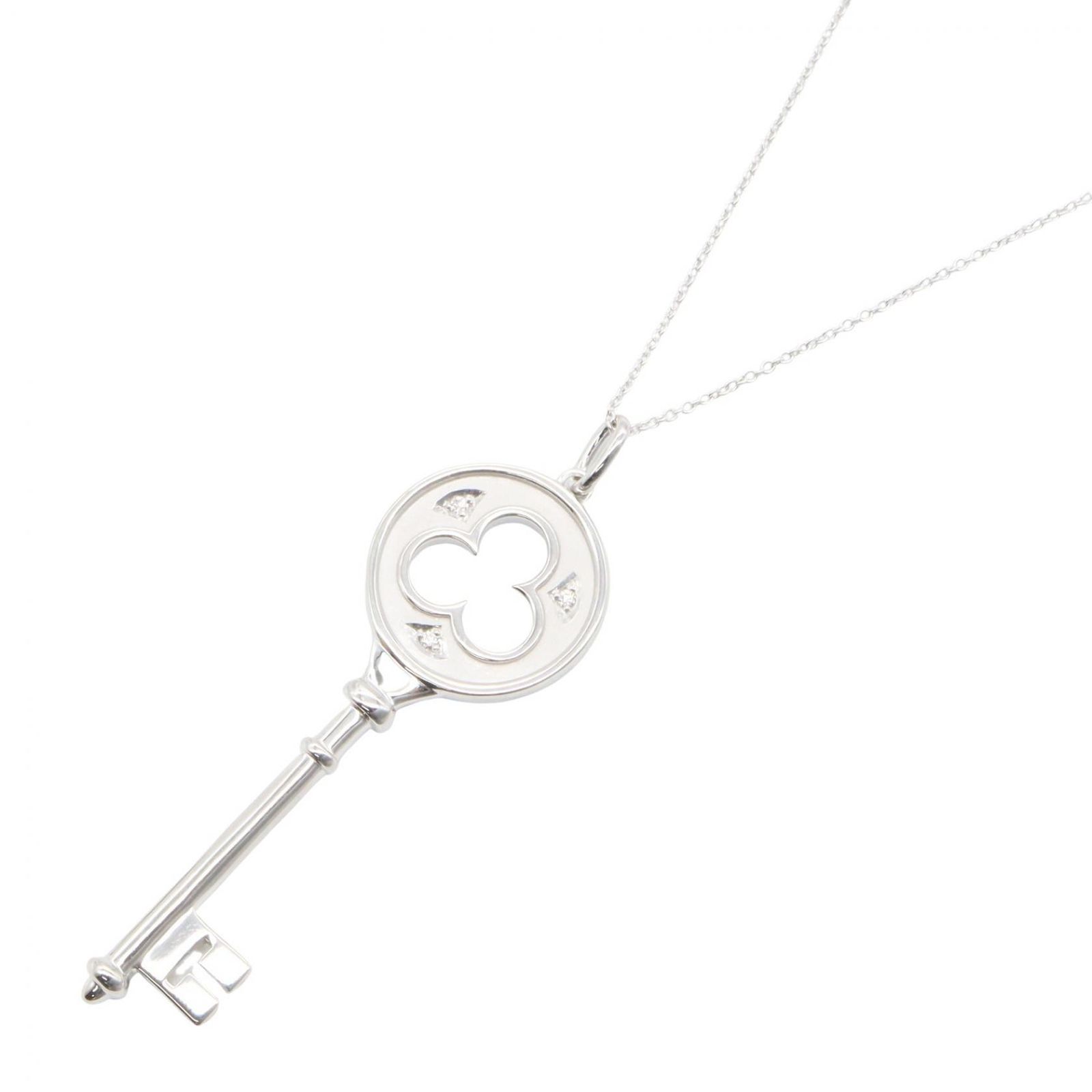 TIFFANY＆CO ティファニー クローバー キー ペンダント ダイヤ ネックレス ネックレス