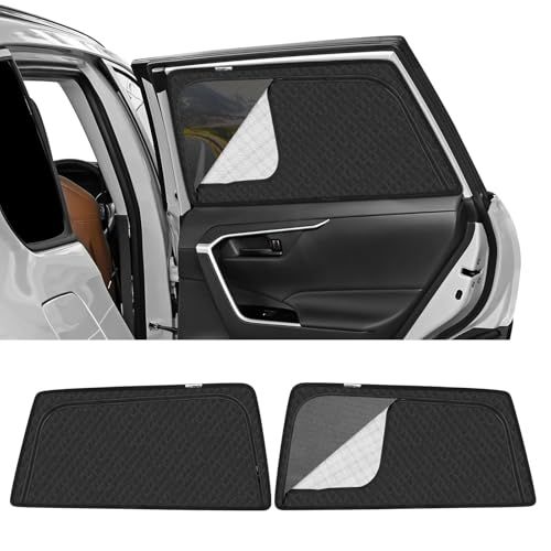 新型 RAV4 50系 専用 サンシェード マグネット 後席 換気 断熱 2in1一体式 カーシェード RAV4 メッシュカーテン 日除け メッシュサンシェード 日焼け防止 UVカット 遮光 日差し 紫外線カット 虫よけ 通気 後部座席用 2 8624c2d2