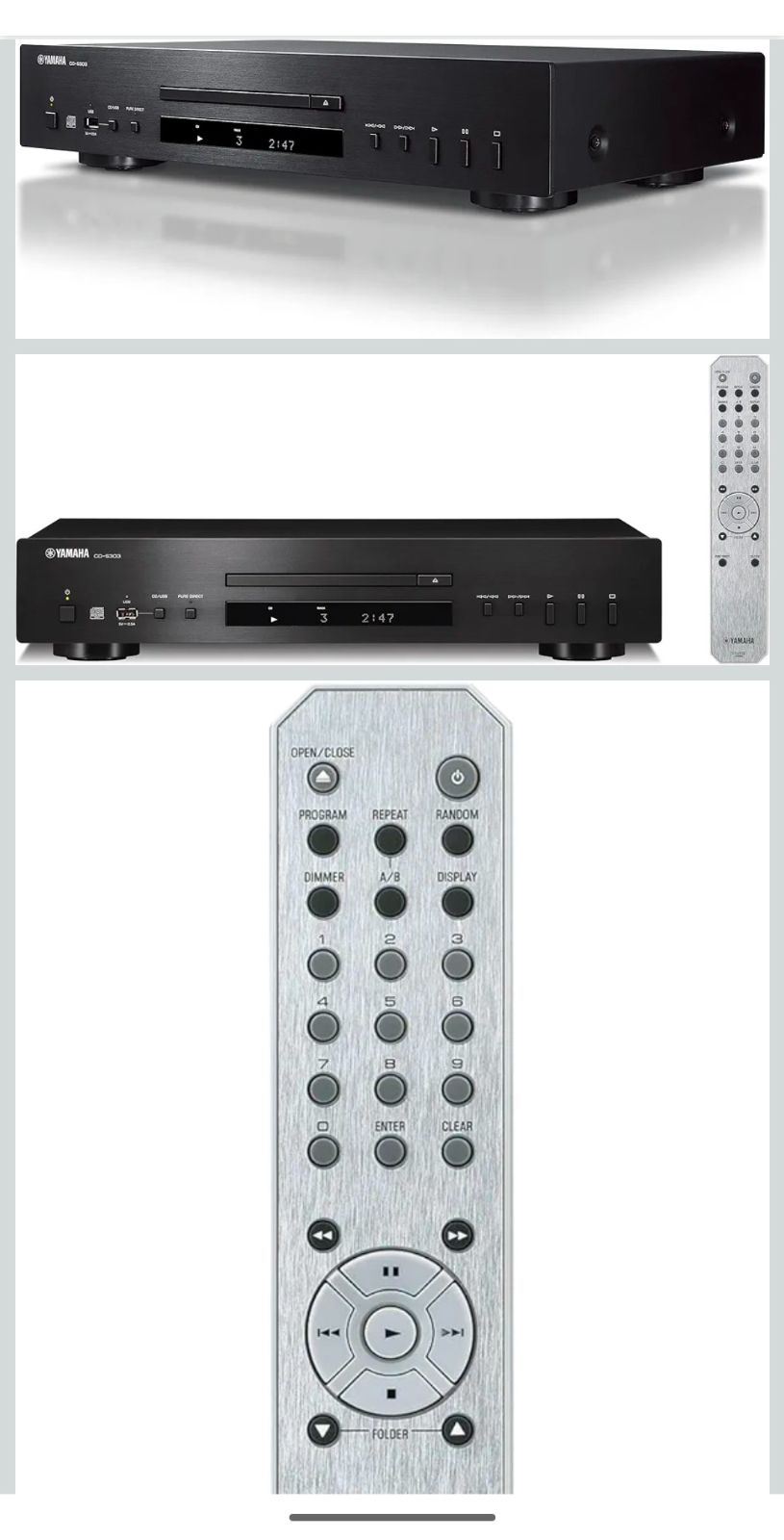 【YAMAHA】CD-S303 2024年製 HiFiコンポーネント 予備リモコン付き