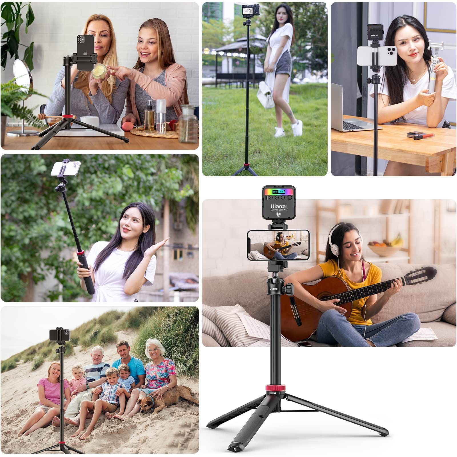 Ulanzi MT-44 スマホ三脚 カメラ三脚 147cm vlogセルカ棒 - メルカリ
