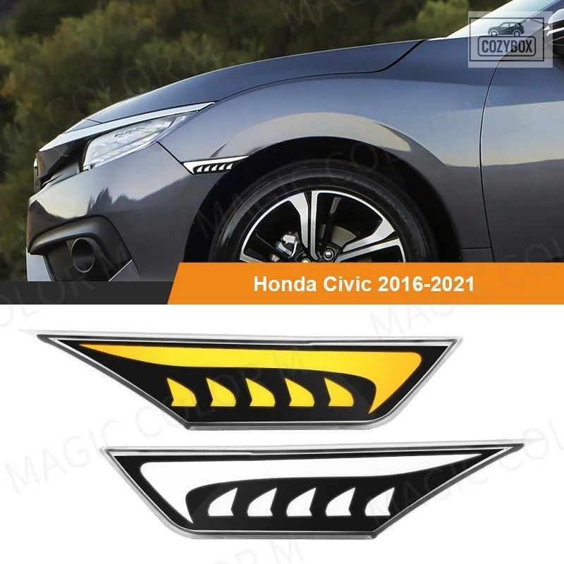 ホンダ シビック 2016 - 21 用 LED サイドマーカー ライト フェンダー サイド リー