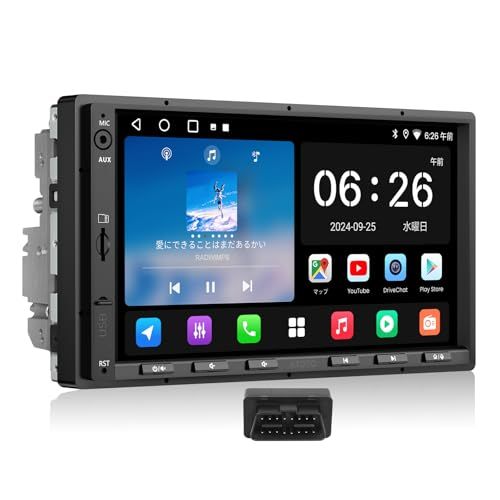 R◆A5L 7インチ Androidナビ ディスプレイオーディオ 2DIN 、ワイヤレスCarPlay Android Auto ミラーリンク、WiFi/BT/USBテザリング HDMI出力、MirrorLink、OBD2診断機付属、DSP f117252a