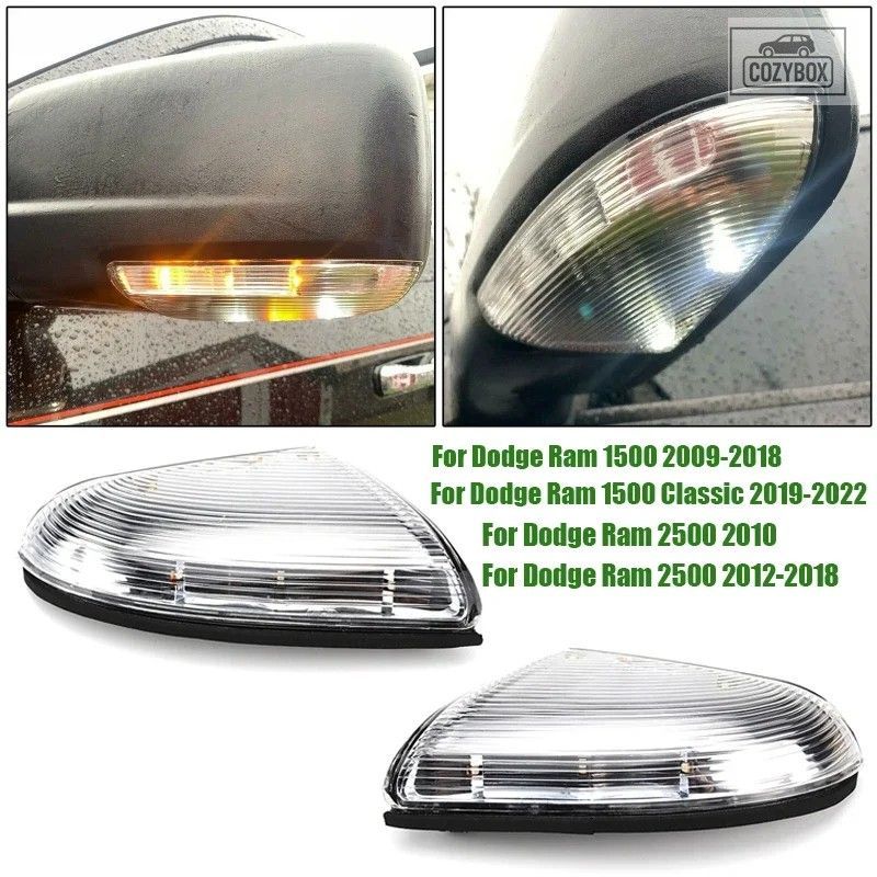 2個 LED サイド ミラー ウィンカー パドルライト ダッジ ラム 1500 2500 2009-2018
