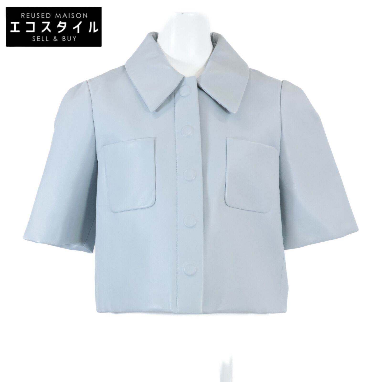 LOEWE　ロエベ　【新品/国内正規/23AW】S540Y30L44 ボンデッドラムレザー クロップド シャツ　40