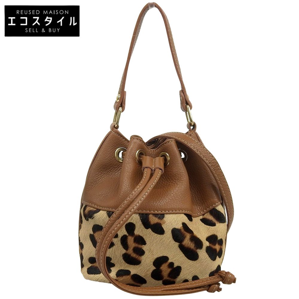 LAURA DI MAGGIO　ローラディマジオ　美品 レザー×ハラコ 2way ハンドバッグ ショルダーバッグ レディース