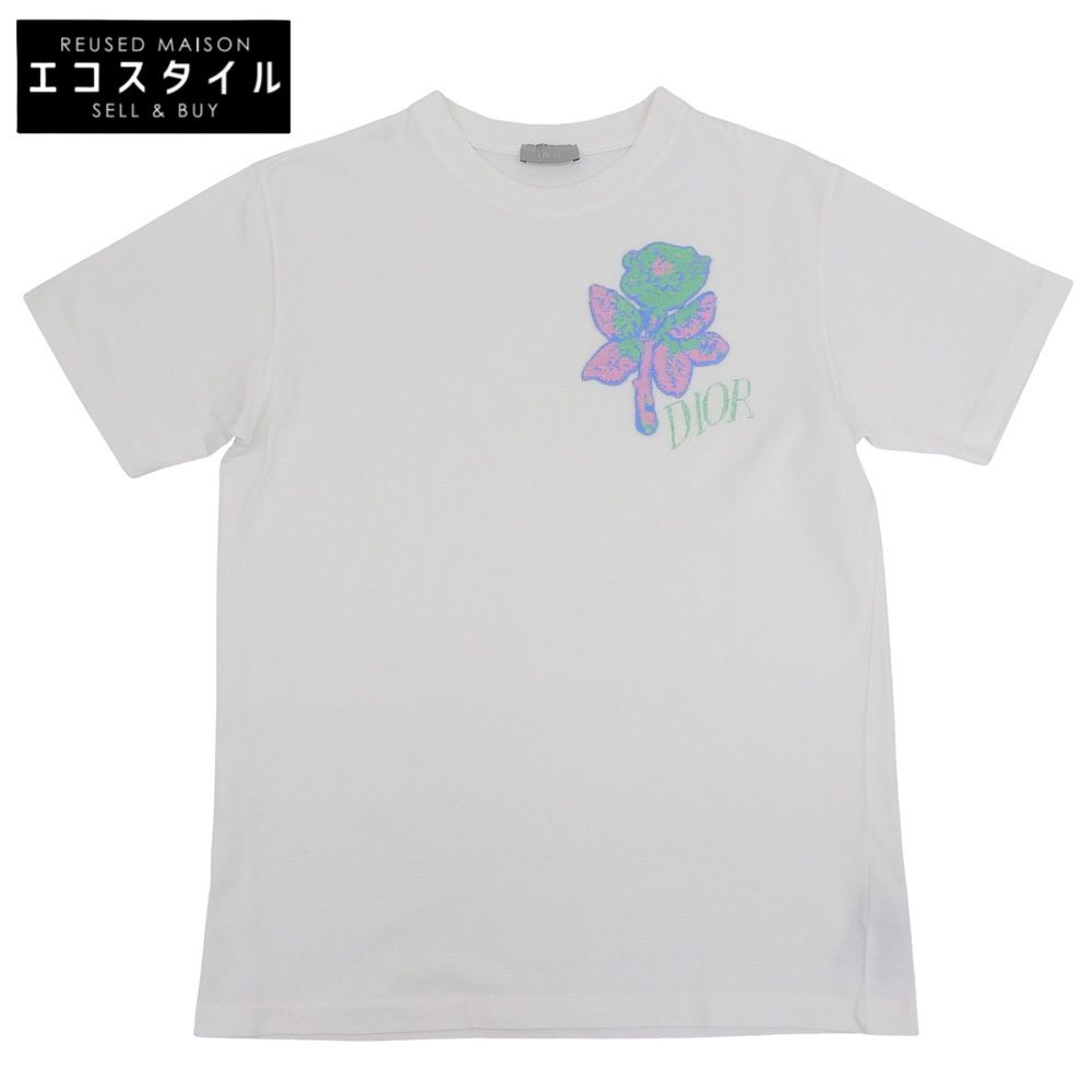 DIOR　ディオール　コットン Tシャツ トップス メンズ 白 ホワイト XS 943J605D0554　XS