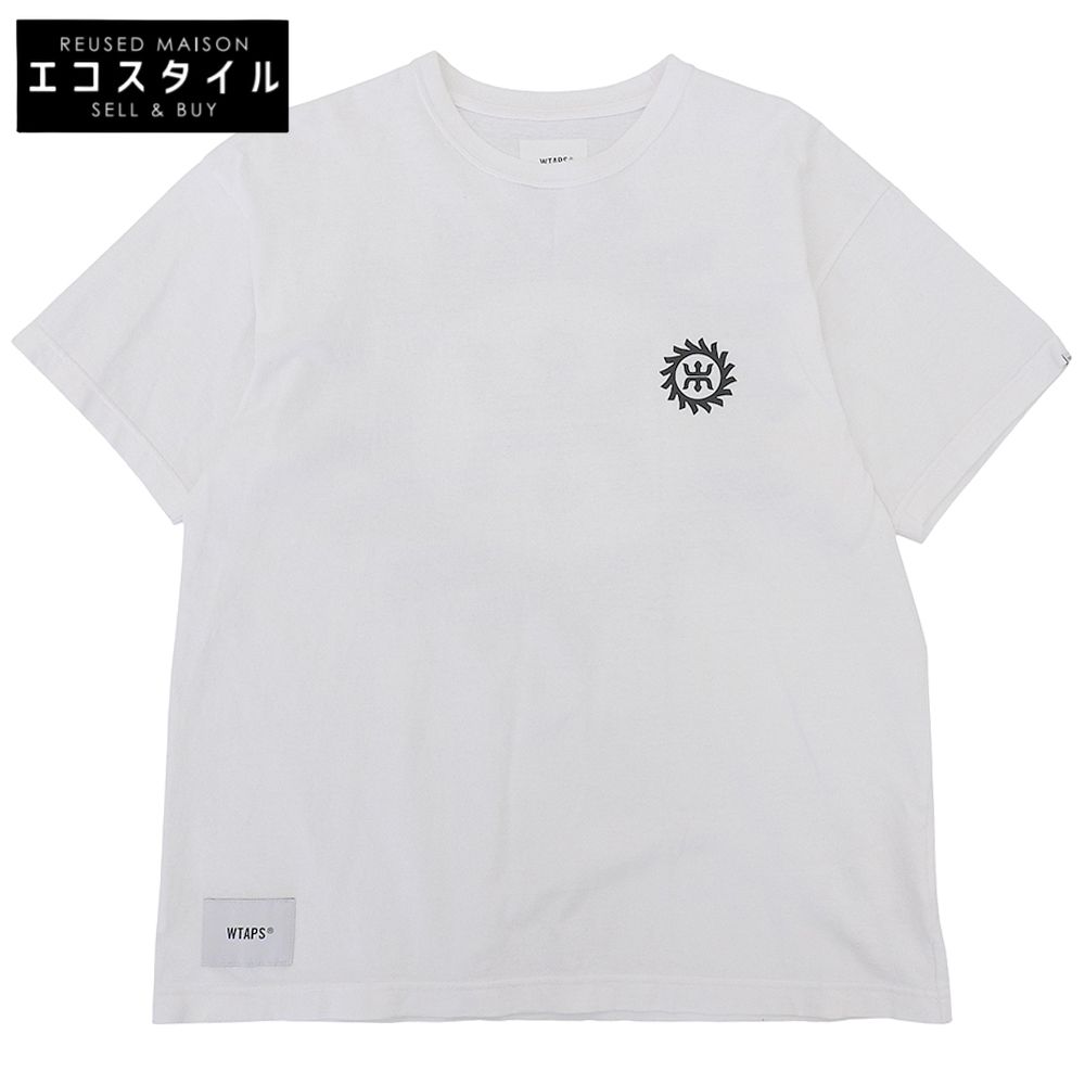 (W)TAPS　ダブルタップス　コットン 半袖 Tシャツ トップス メンズ ホワイト X 01 241ATDTーCSM27 24年　X 01
