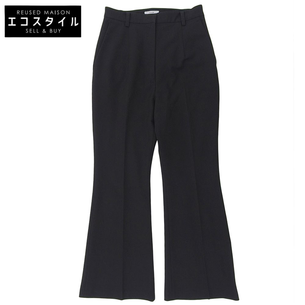 CLANE　クラネ　センタープレス スリムj フレアパンツ ボトムス レディース ブラック 2 17110-7022 24AW　2
