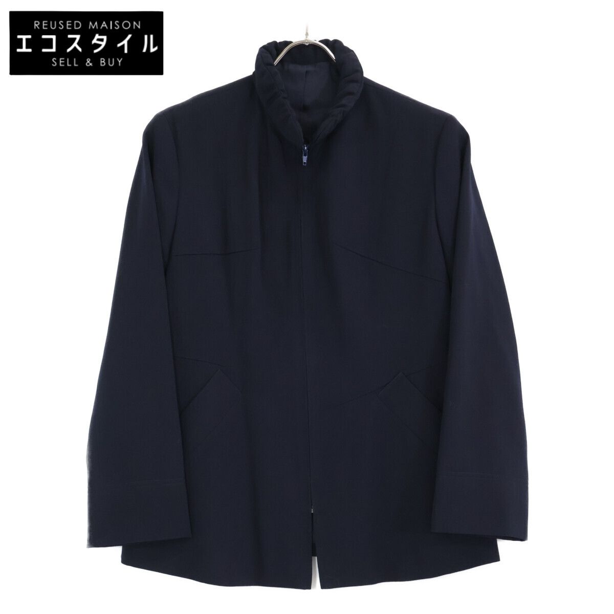 Y's　ワイズ　【I WISH】ネイビー ウール ZIP ブルゾン　表記なし
