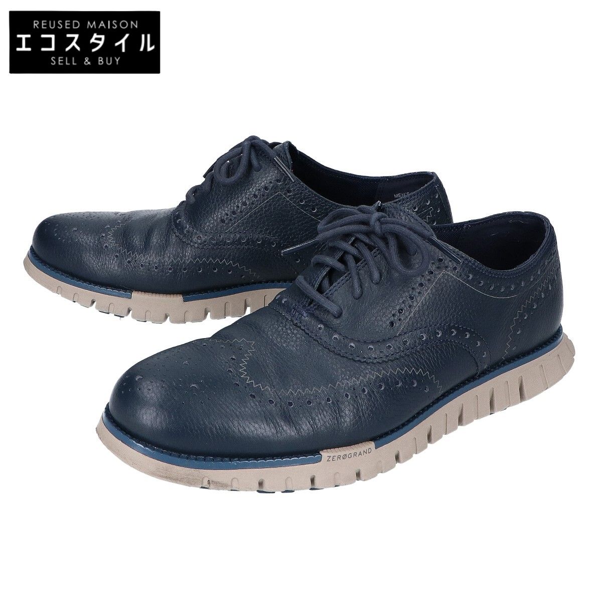 COLE HAAN　コールハーン　【美品】C38847 ZG RMSTD WING LINED ゼログランド リマスタードウィングチップオックス ラインド　8M