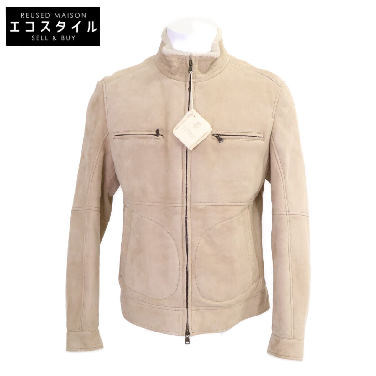 BRUNELLO CUCINELLI　ブルネロクチネリ　【新品同様】スエード インナーボア ジップアップ　S