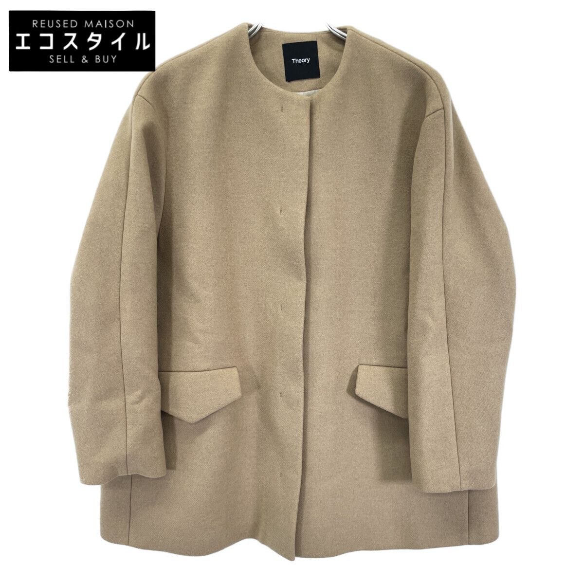 Theory　セオリー　24年 014309605 キャメル Wool Melton M P Cape BK Coat　S