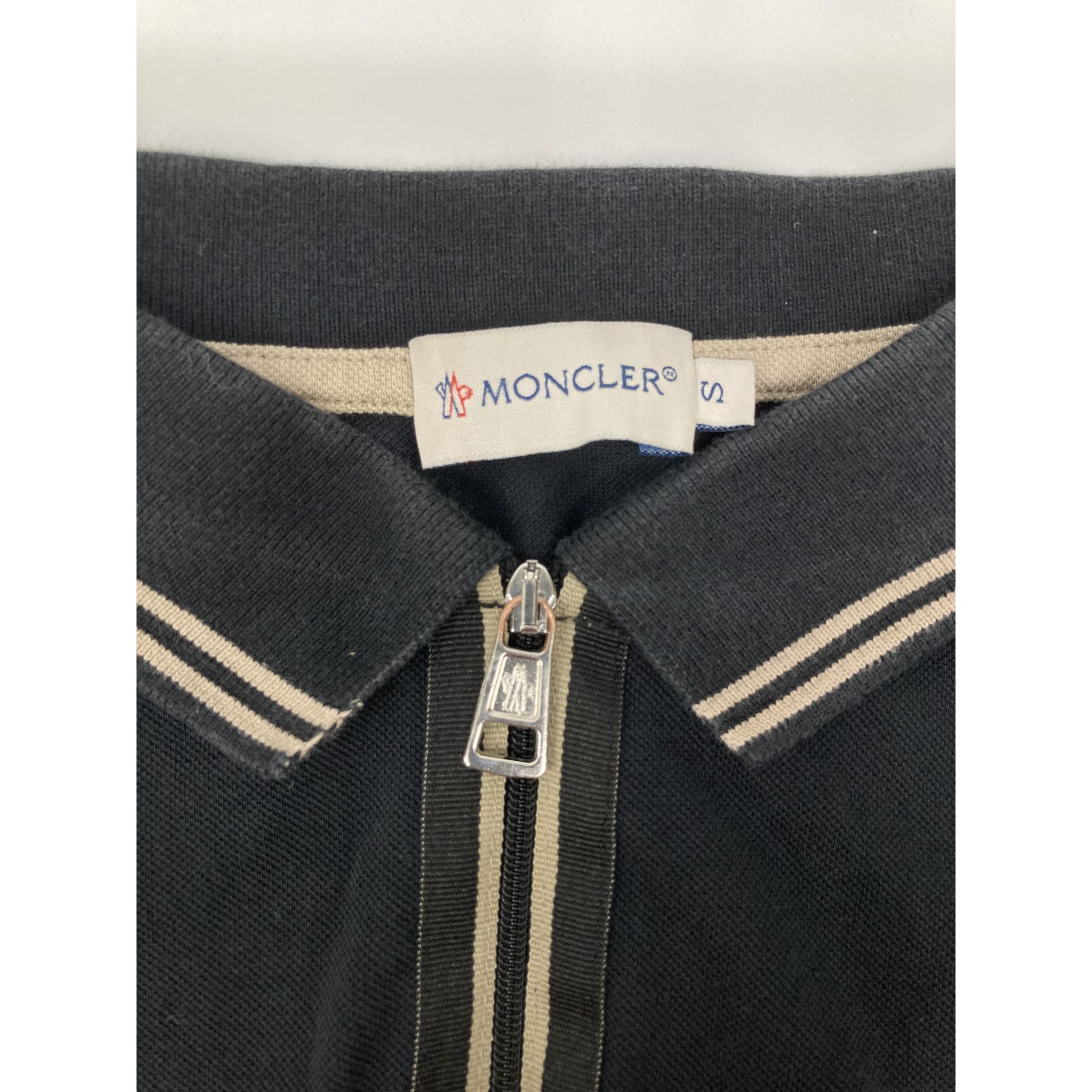 MONCLER モンクレール ブラック ハーフジップ ポロシャツ s - メルカリ