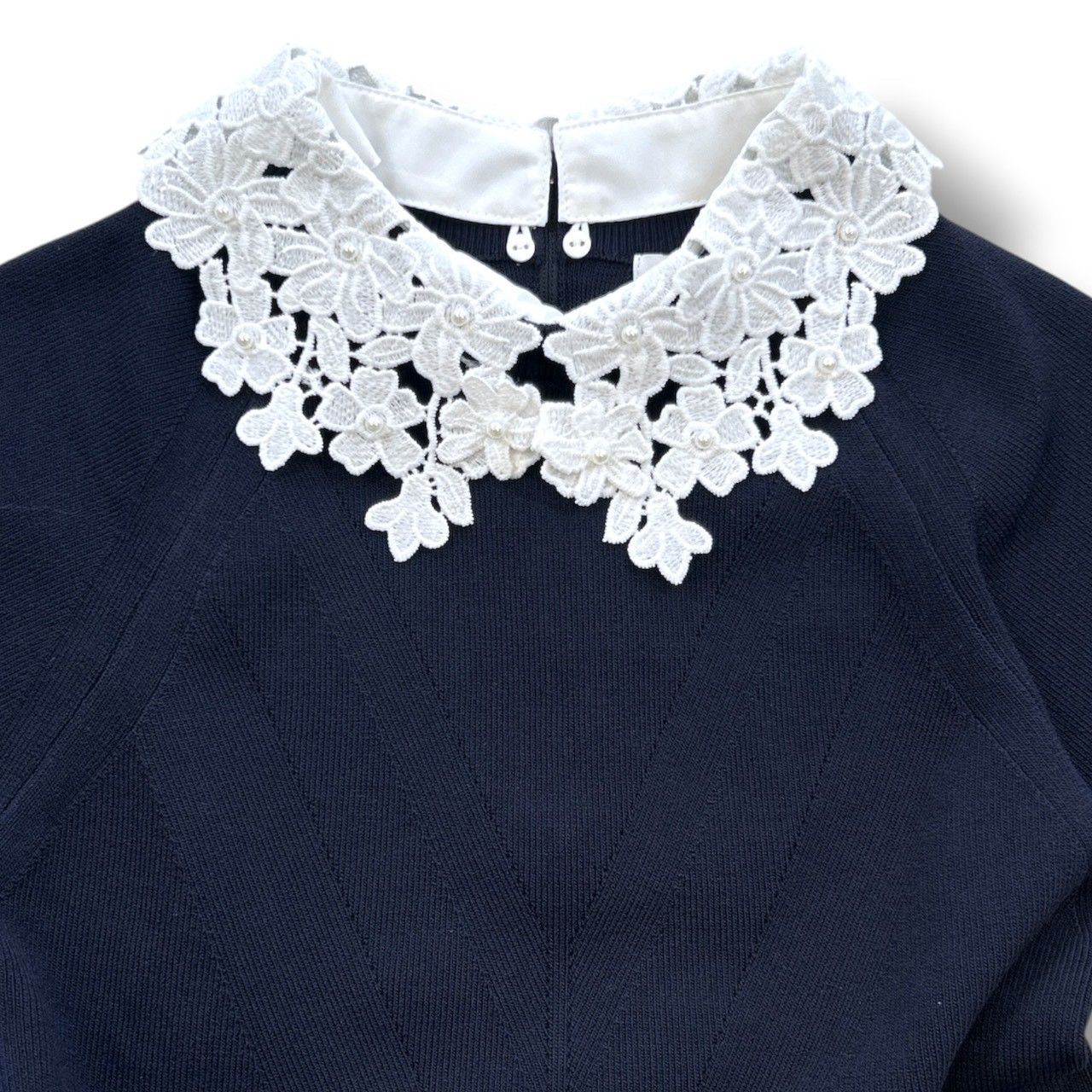 Sov. ソブ パール刺繍ニットトップス レース パール ニット トップス