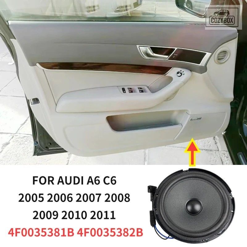アウディ A6 C6 2005 - 11 4F0035381B 4F0035382B 車用フロント左右ドアウーファース
