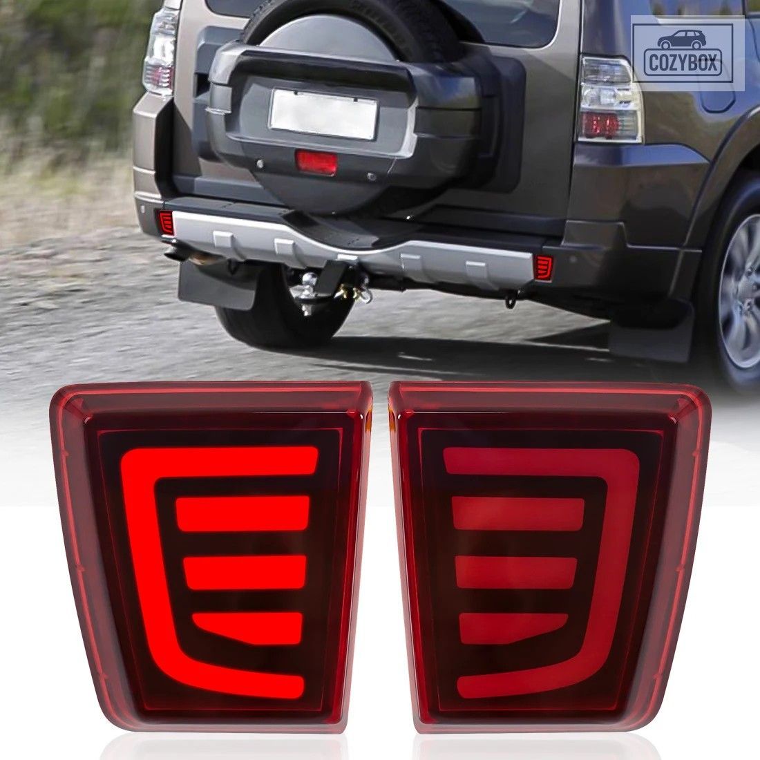 LED バンパー リフレクターライト 三菱パジェロ ショーグン V97 V98 V87 V93 V95 モ