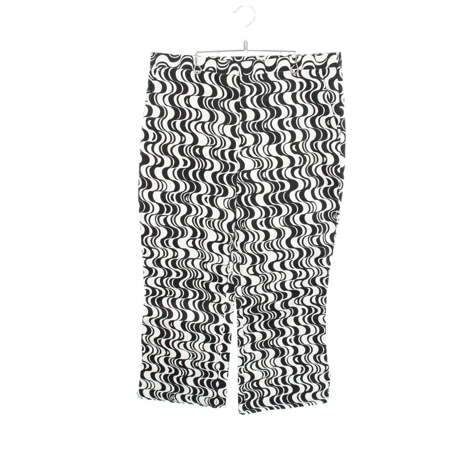 ラルフローレン RALPH LAUREN パンツ Graphic-Motif Sateen Kick-Flare Trouser ホワイト コットン パンツ レディース Used A