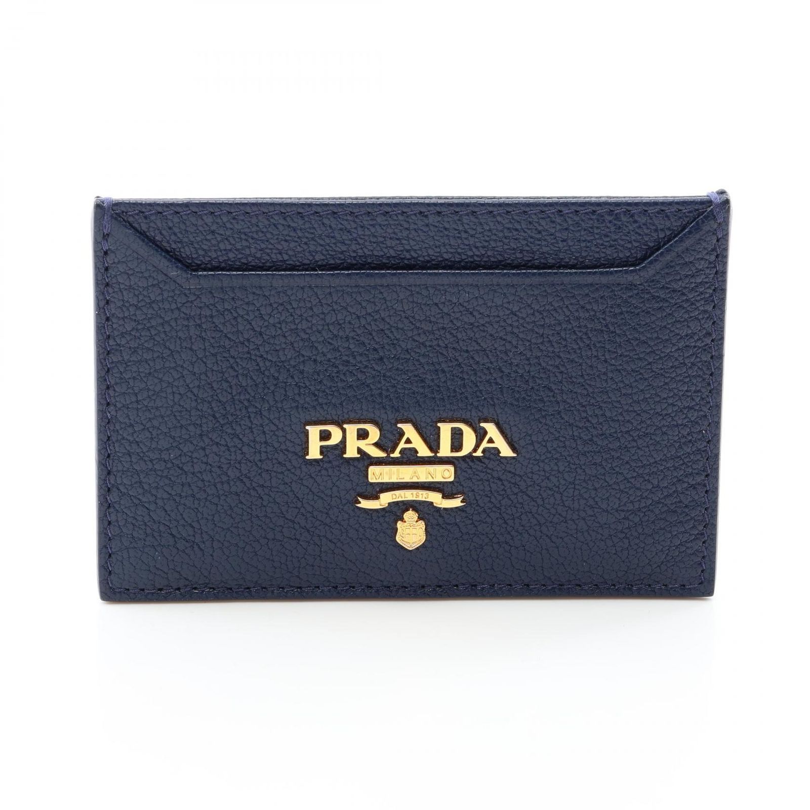 プラダ PRADA カードケース MADRAS パスケース 1MC208 ネイビー レザー カードケース レディース Used A