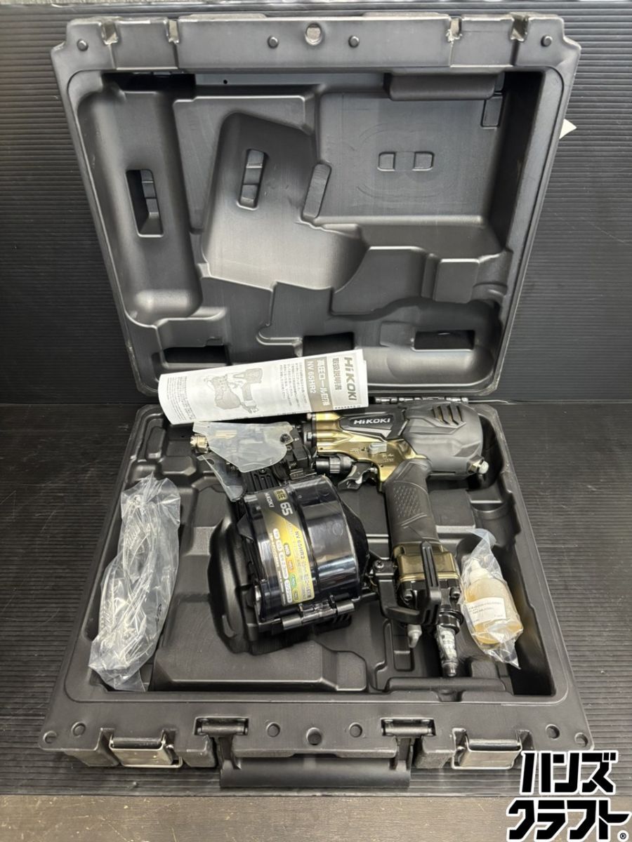 ♭【未使用品】ハイコーキ HiKOKI NV65HR(S) 65mm高圧ロール釘打機 ハイゴールド【中古】【熊本けやき通り店】