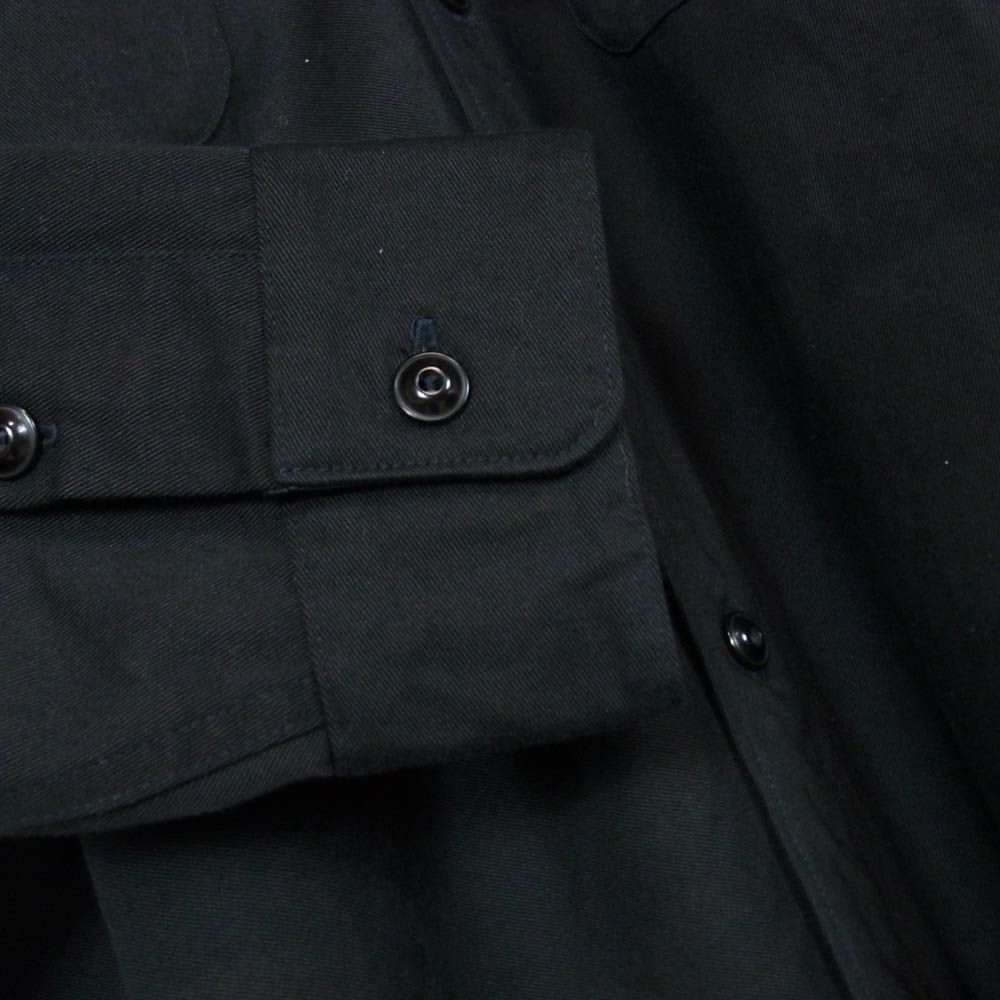 ナイスネス NICENESS 22AW NN-1901Y15 SHELLEY チノオフィサー シャツ ブラック系 M【中古】 ナイスネス NICENESS 22AW NN-1901Y15 SHELLEY チノオフィサー シャツ