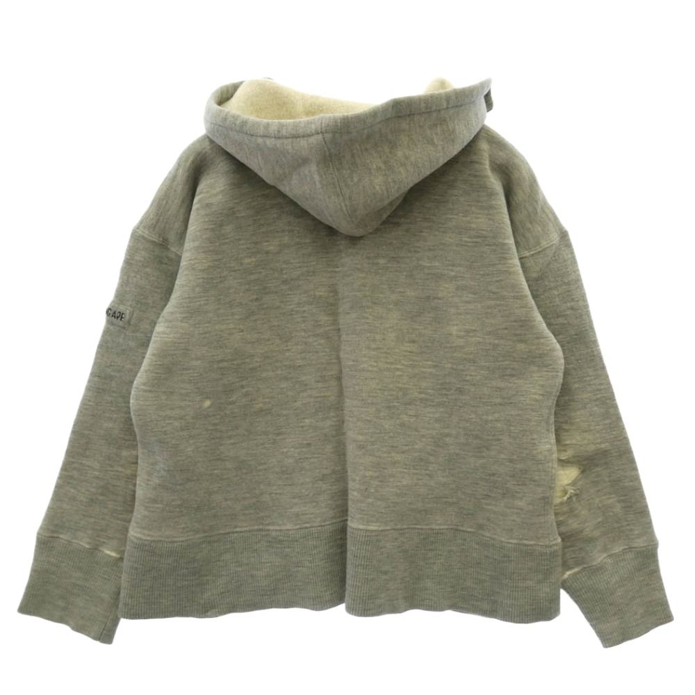 A BATHING APE アベイシングエイプ 90s フード 後付け ダブルフェイス パーカー グレー系 M【中古】 A BATHING APE アベイシングエイプ 90s フード 後付け ダブルフェイス