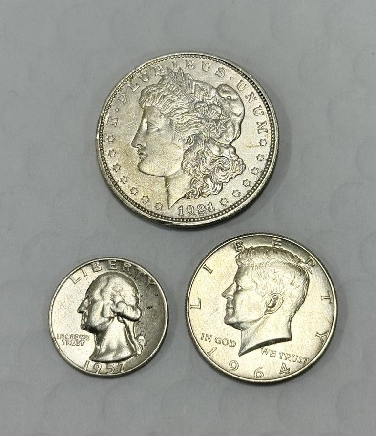 アメリカ 硬貨 3枚 まとめ 銀貨 ハーフダラー 外国銭 コイン モルガン
