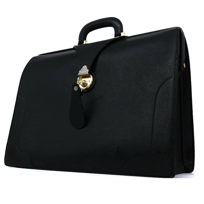 BURBERRY London バーバリー ロンドン ダレスバッグ ドクターズバッグ 黒 ブラック 本革 型押しレザー W42 鍵付き ブリーフケース ビジネスバッグ 書類カバン ノバチェック 裏地総柄 仕切り 自立 大容量 紳士 メンズ 鞄 かばん カバン
