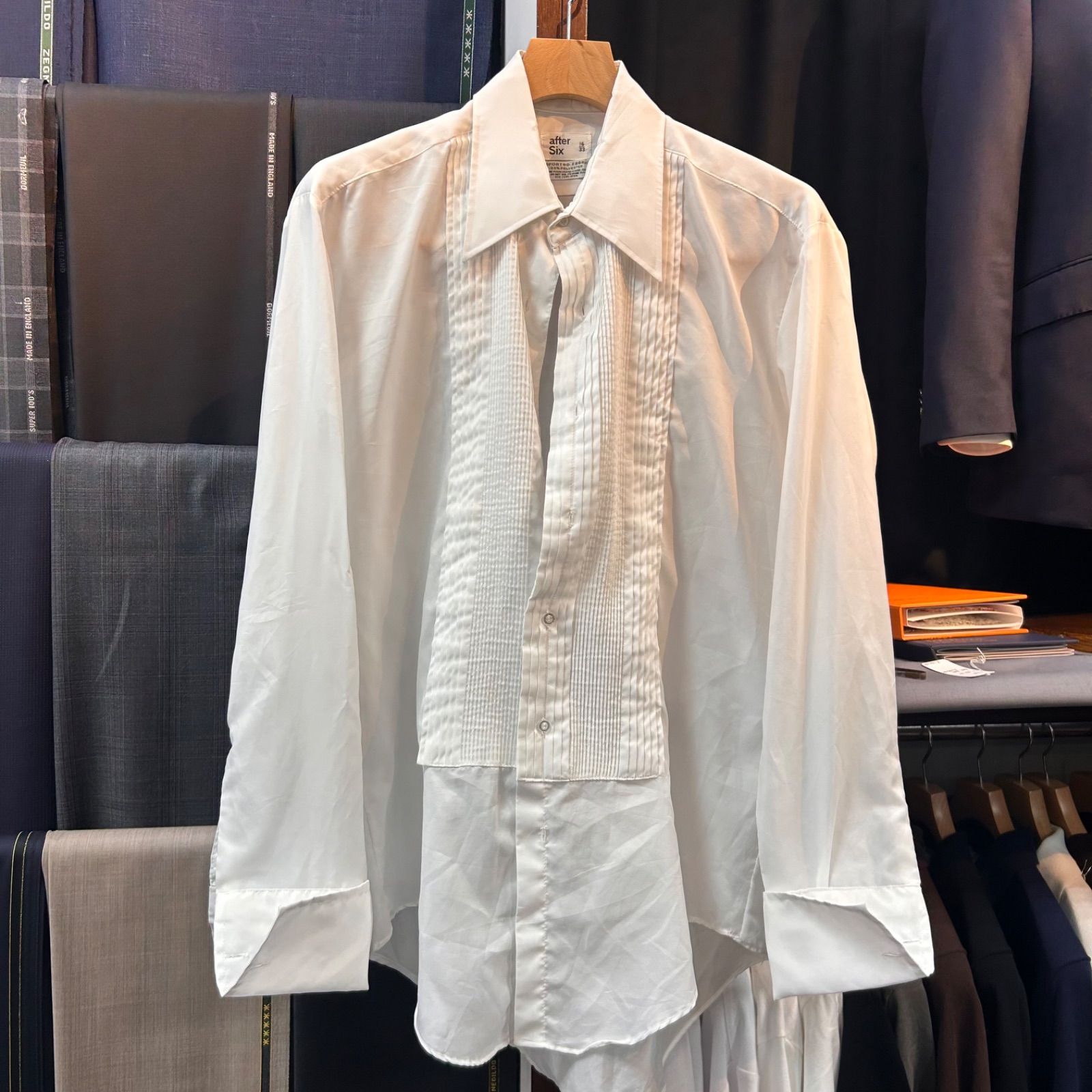 70s after six dress shirt アフターシックス ダブルカフスシャツ VI0043 吉田スーツ ヴィンテージ 古着