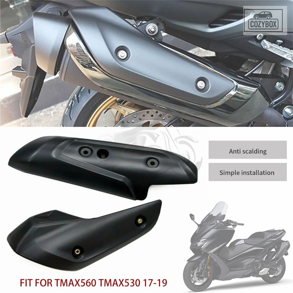マフラー カバー カウル TMAX530 T-MAX530 DX SX TMAX560 プロテクター ヒートシール