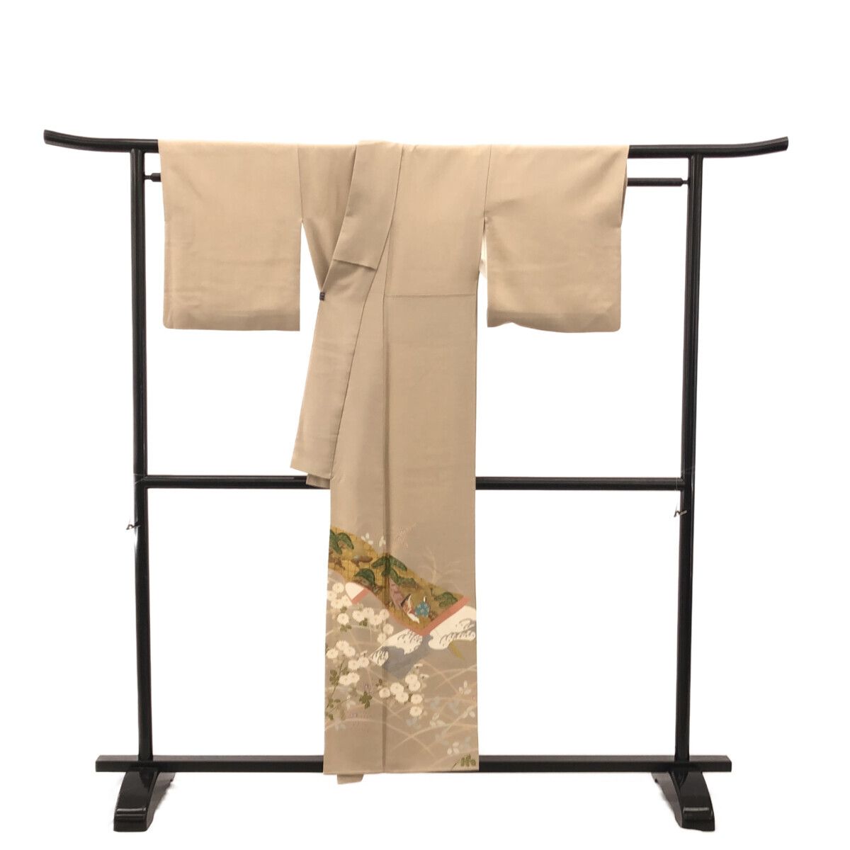 色留袖/作家物/落款/美品/京友禅/1つ紋/ベージュ/適応身長150～156