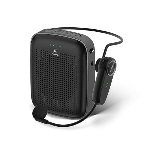 W WINBRIDGE 15W スピーカー ハンズフリー拡声器 小型 ポータブルPAシステム ヘッドセット マイク イベント 会議 店頭販売 観光ガイドなどに最適 教師用拡声器 A002★m fe168444