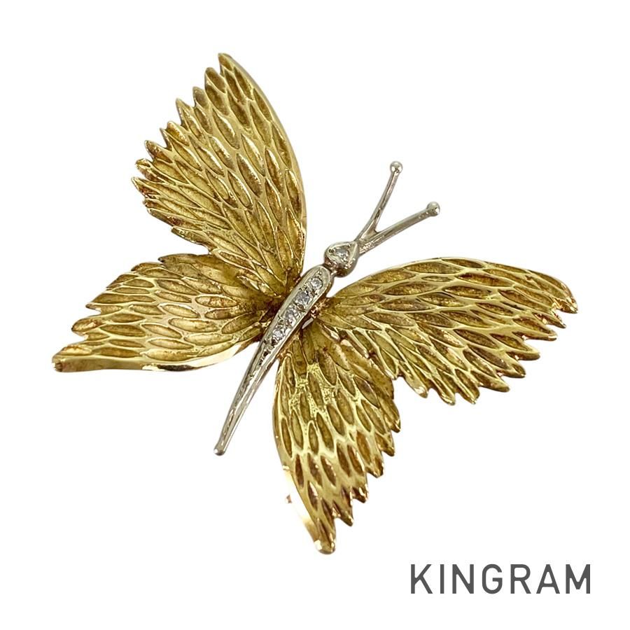 ティファニー TIFFANY&Co. K18YG ダイヤモンド ブローチ sss【中古