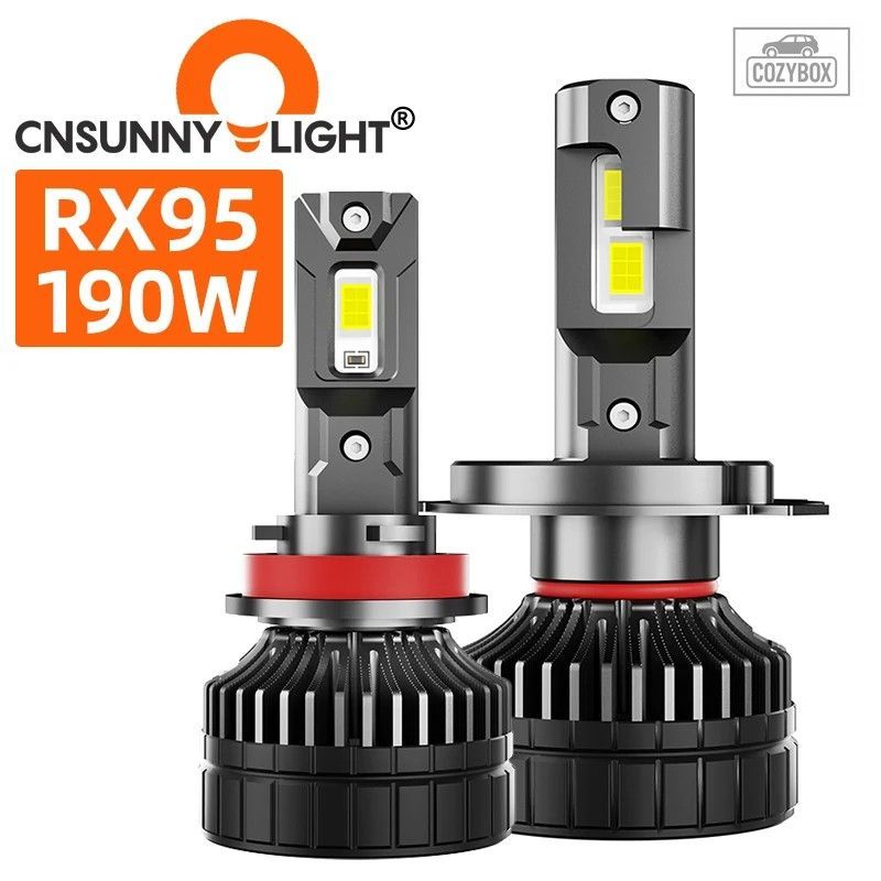 RX95 190W 90000LM H7 H4 H1 LED 車用 ヘッドライトバルブ 6000K H11 H8 9005 9006