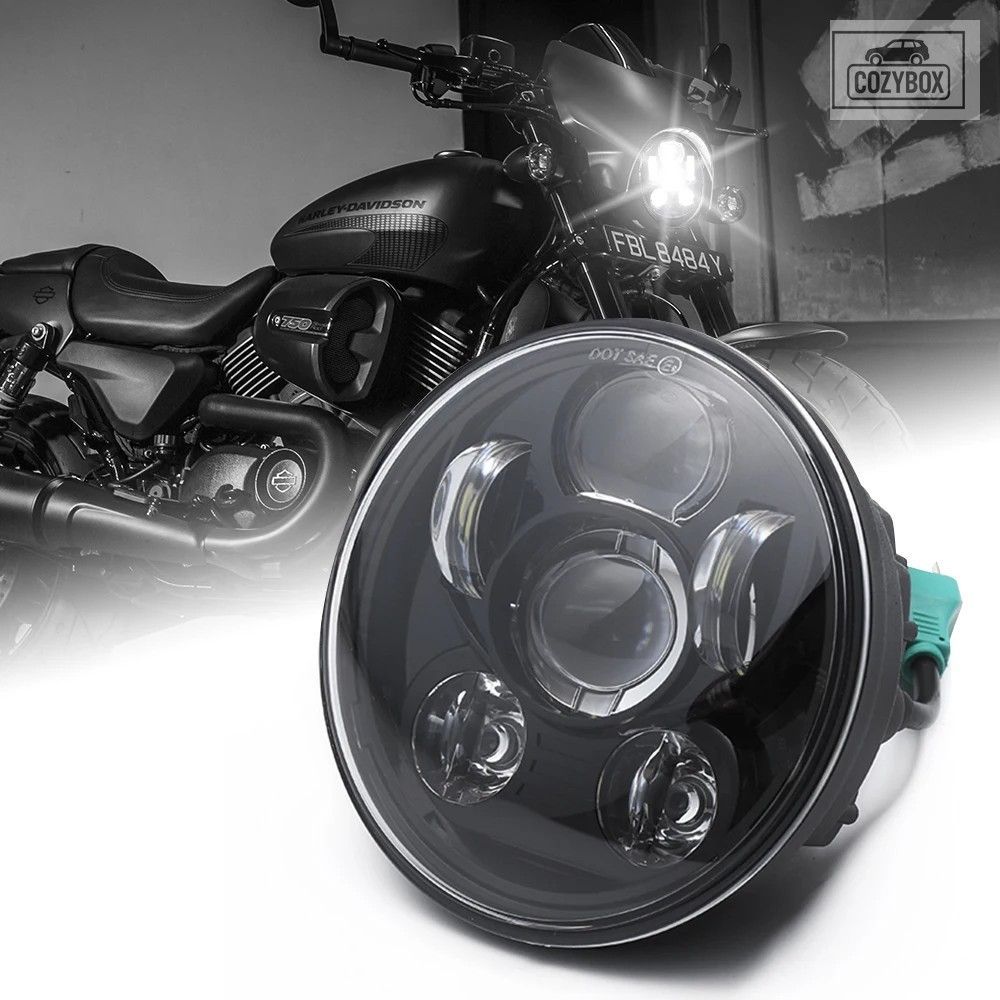 5.75インチ LED オートバイプロジェクター ヘッドライト LED ハイ/ロービーム ハ
