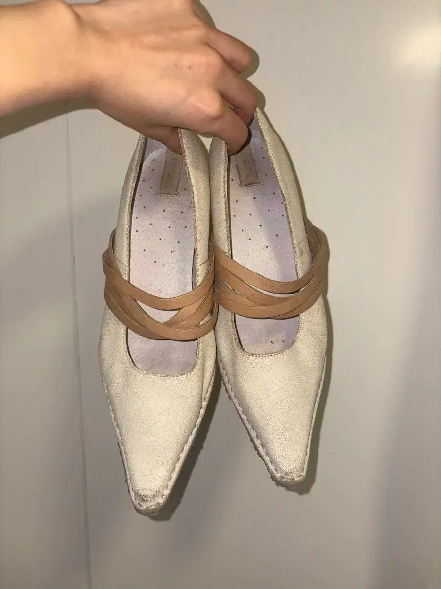 DIESEL cracked leather marquesa flat