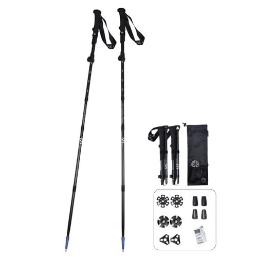 【新品】Hiking Life トレッキングポール 登山 ストック 3Kカーボン 折り畳み式 2本セット【195g/202g超軽量 収納サイズ34cm】登山用ストック ウォーキングポール 収納ポーチ付き 付属品5種類 日本語説明書 登山 ウォ 861a2650