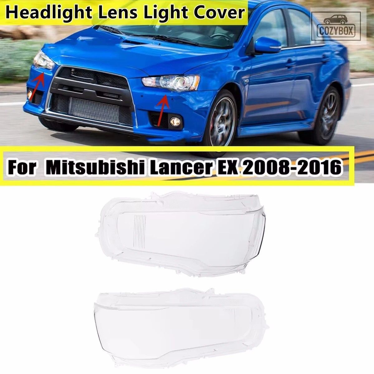 三菱ランサー Ex 2008-2016 1 ペアフロント ヘッドランプレンズ カバークリアランプシ 9,650円