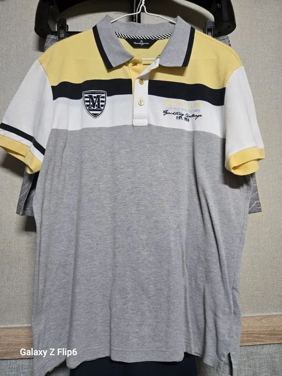Munsingwear メンズ カラーTシャツ Mサイズ イェロー/グレー