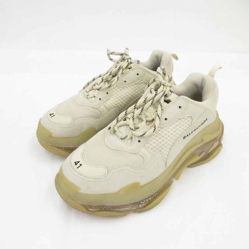 【瀬戸大橋店】 中古 BALENCIAGA | バレンシアガ スニーカー TRIPLE S - サイズ:27.0cm ベージュ 【135】 24,800円