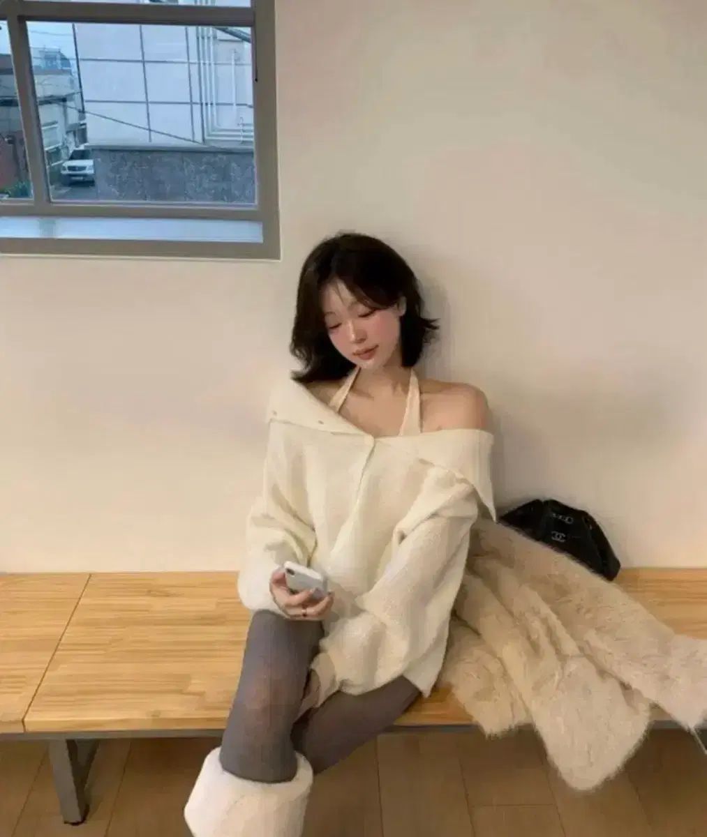 ソーバーショップ モヘア カーディガン アイボリー タグ付き Le Plein TANNAT The Barnnet