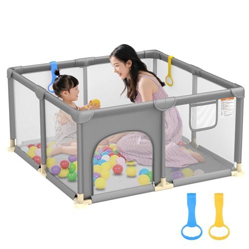 Dripex ベビーサークル 小さめ メッシュ 120x120x63cm 正方形 洗える コンパクト サークル 赤ちゃん 扉付き プレイヤード 子供 自立式 滑り止め付き 組立簡単 軽量 子供遊び用 出産祝いmt f0d9f2de