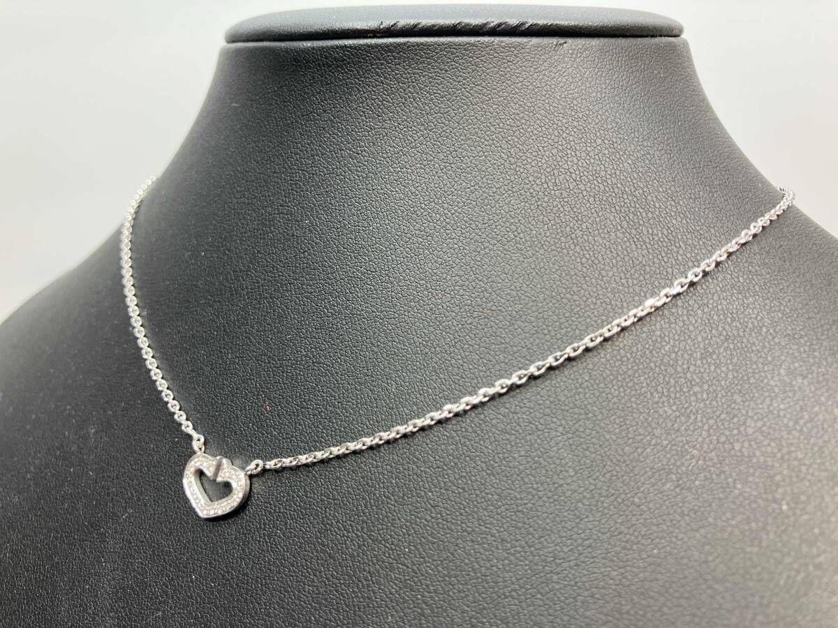 Cartier カルティエ K18WG ダイヤモンド Cハート ネックレス ペンダント 18金 ホワイトゴールド ブランドアクセサリー