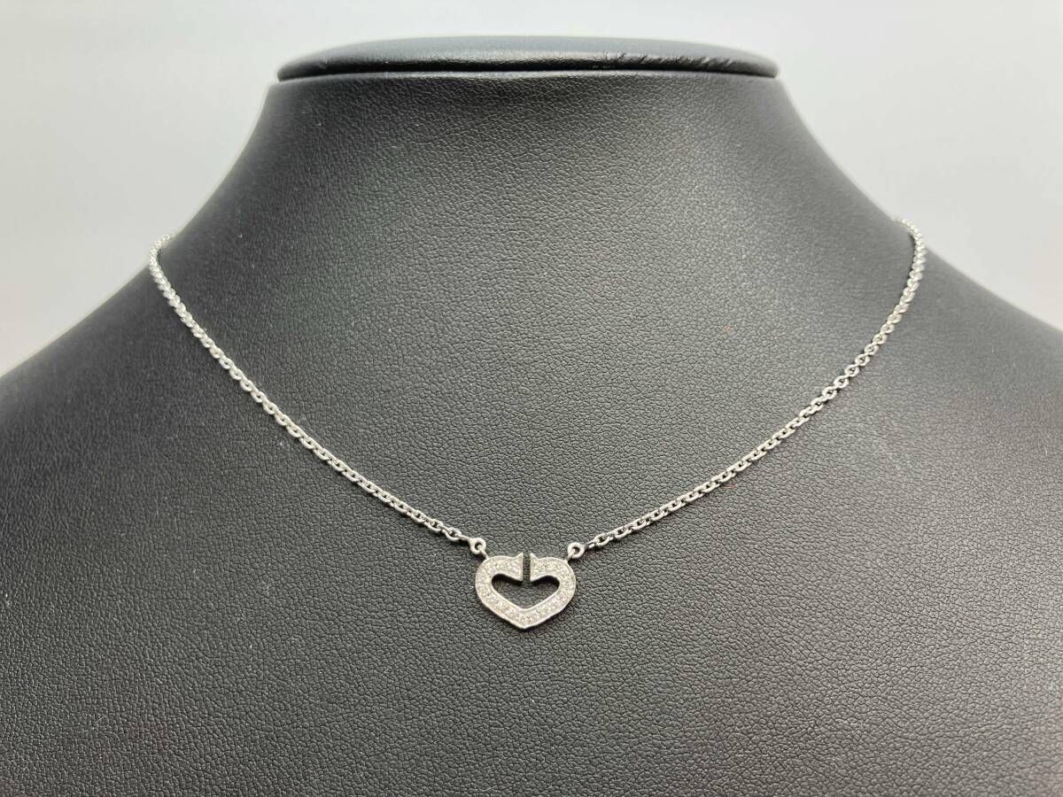 Cartier カルティエ K18WG ダイヤモンド Cハート ネックレス ペンダント 18金 ホワイトゴールド ブランドアクセサリー