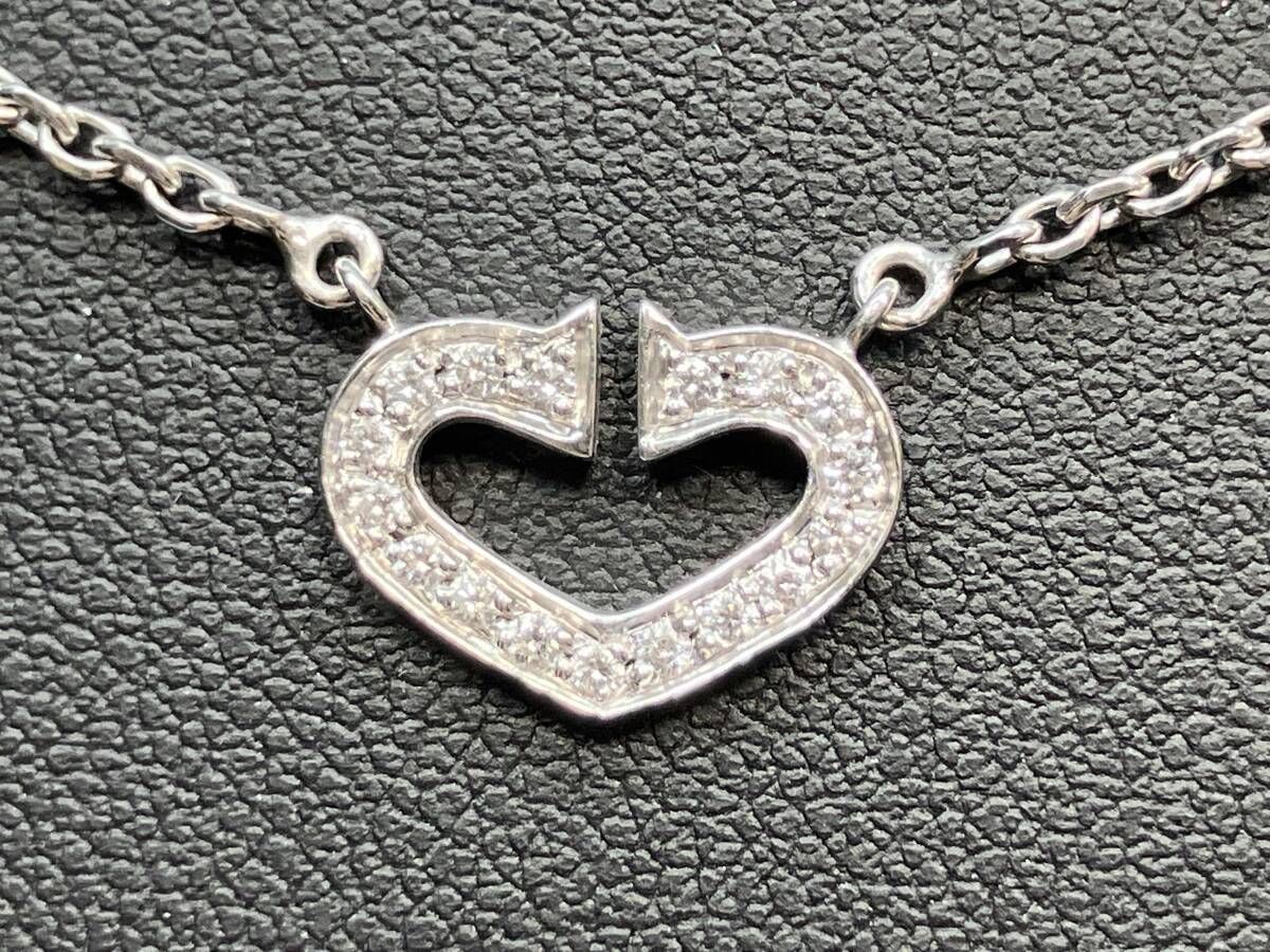 Cartier カルティエ K18WG ダイヤモンド Cハート ネックレス ペンダント 18金 ホワイトゴールド ブランドアクセサリー