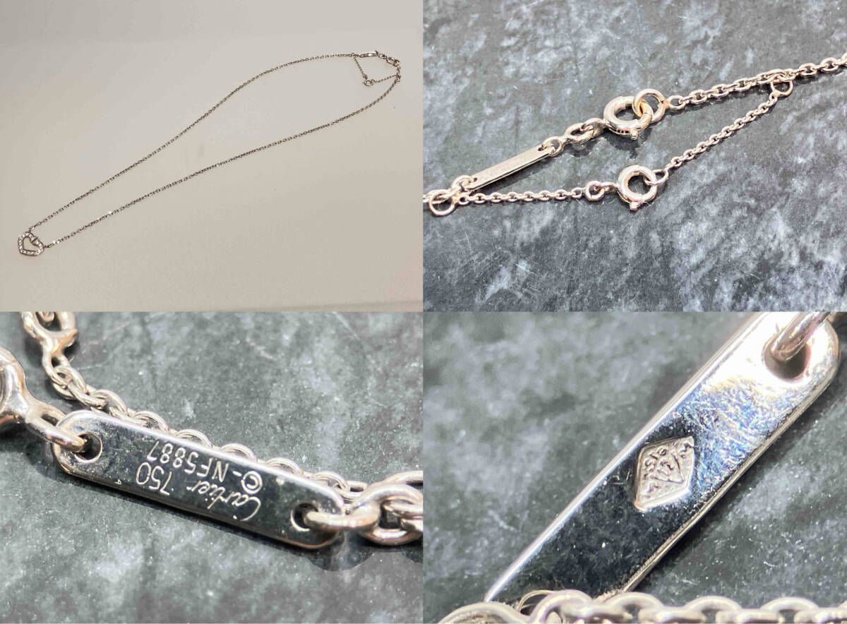 Cartier カルティエ K18WG ダイヤモンド Cハート ネックレス ペンダント 18金 ホワイトゴールド ブランドアクセサリー