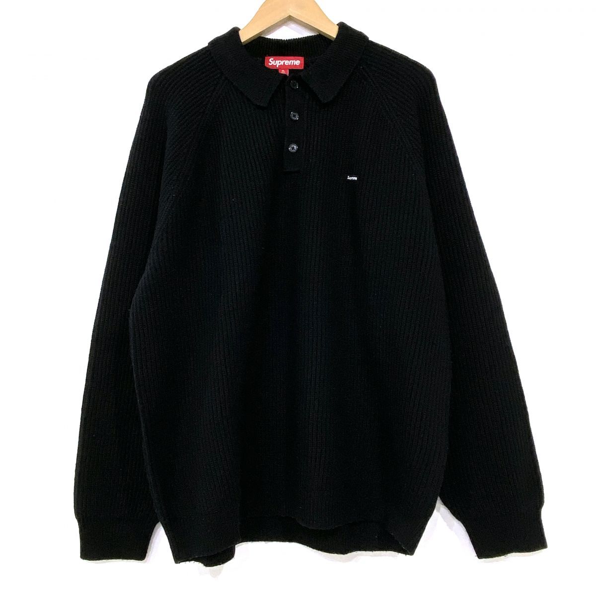 Supreme ブラック ポロセーター Lサイズ Supreme シュプリーム Small Box Polo Sweater スモールボックス ポロ