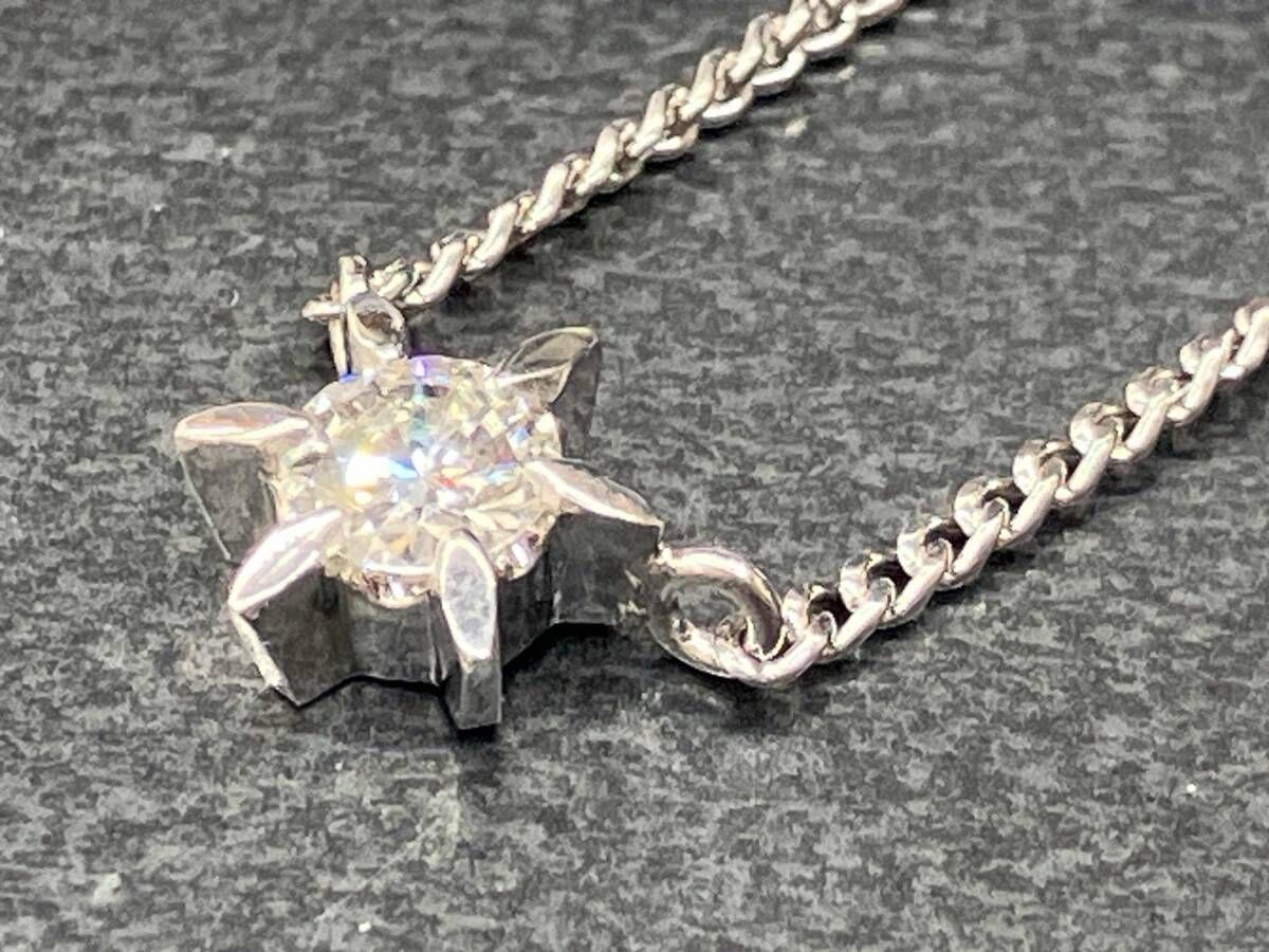 【日本造幣局刻印有】Pt850 プラチナ 天然ダイヤモンド 39.5cm 総重量4.4g ネックレス アクセサリー ソーティング付き
