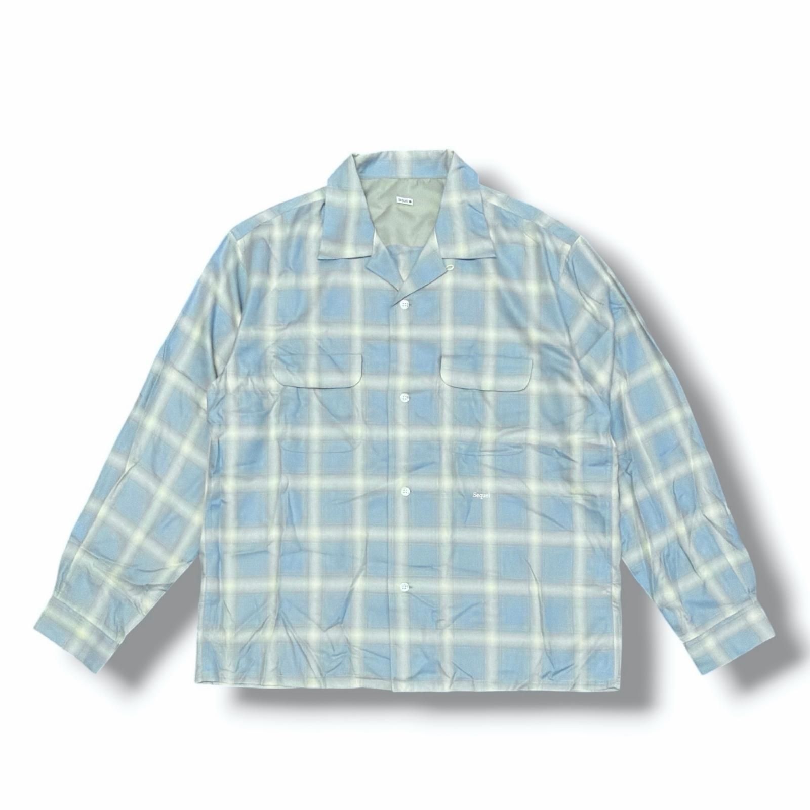 参考上代41800円 SEQUEL 26SS OMBRE CHECK LONG SLEEVE SHIRT オンブレ